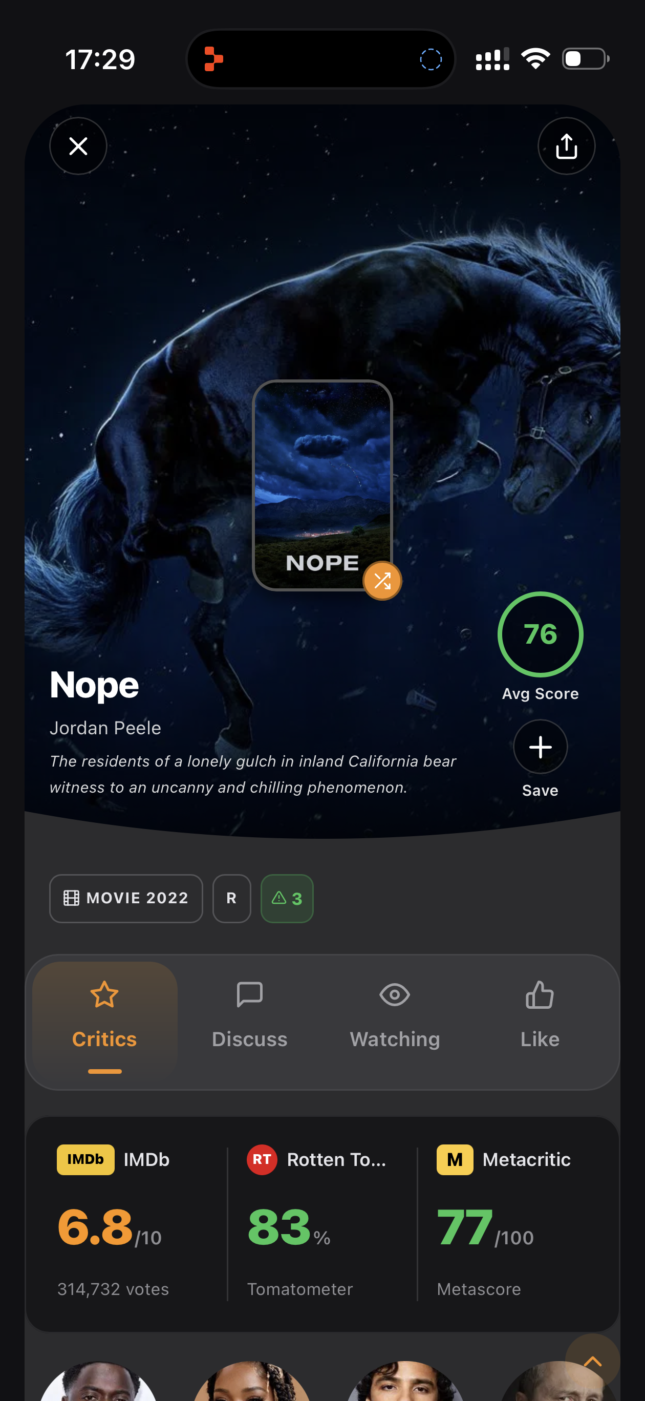 InstaCritic result for Nope